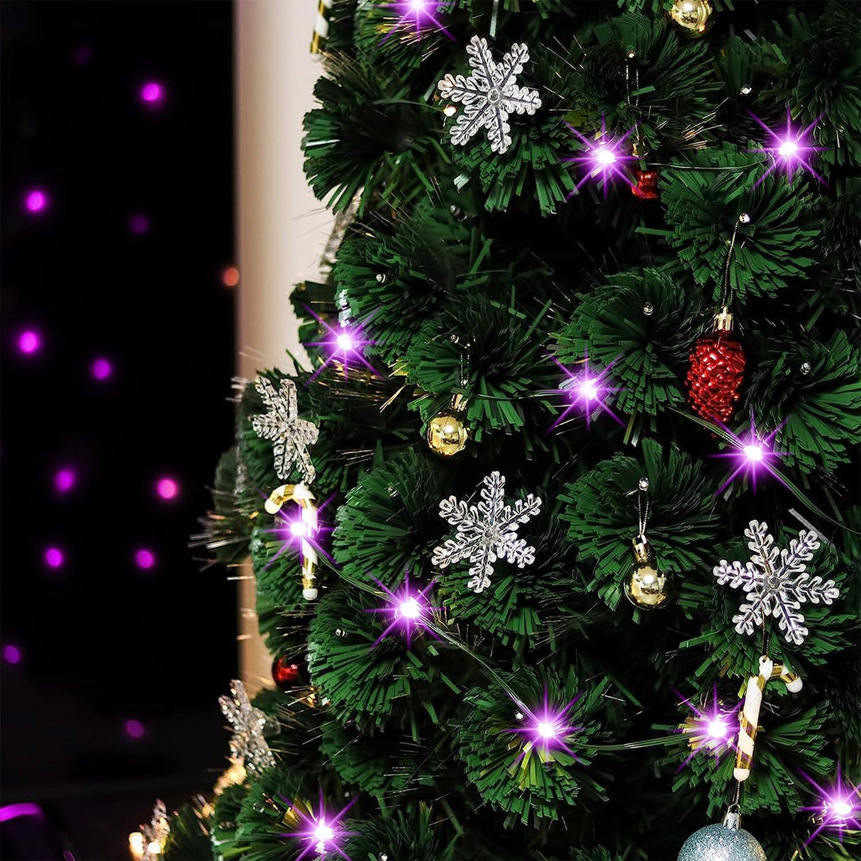 WATERGLIDE Extra Long 328 FT Halloween Lights, 1000 LED Outdoor Fairy String Lights, Green PVC Copper Wire Christmas Lights, Plug in 8 Modes & Waterproof for Tree Party Home Yard Decor, Purple
