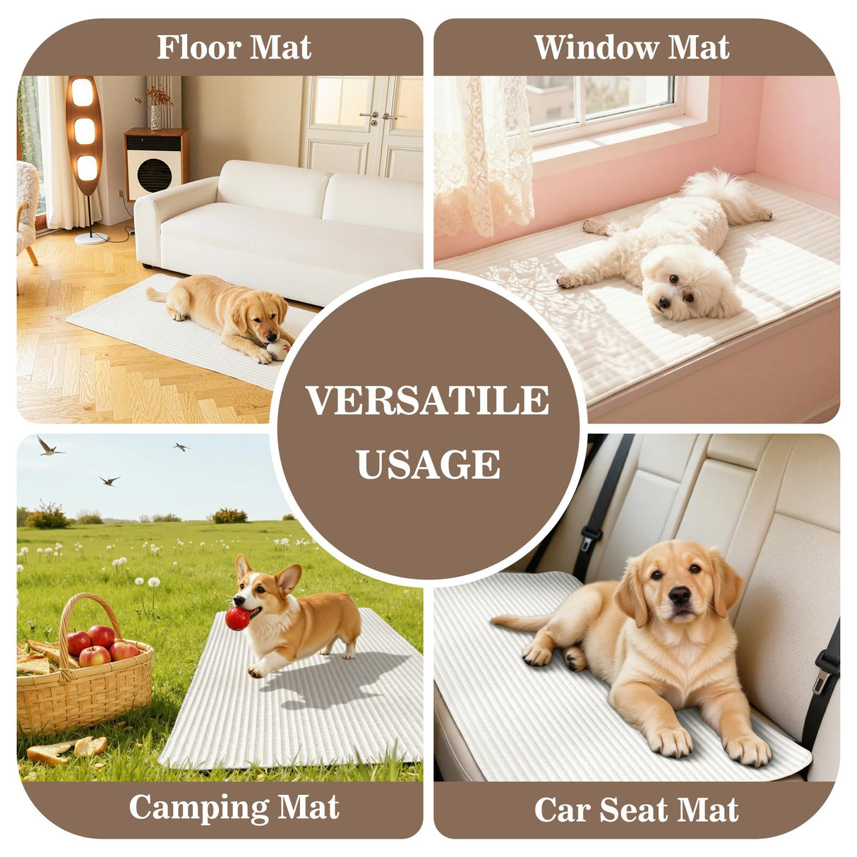 MYSKY HOME 100% Waterproof Couch Cover for Dogs Washable, Non Slip Couch Covers for 2 Cushion Sofa Pet Friendly, Thick Soft Sofa Covers Slipcovers Blanket Dog Bed Cover, Cream, 35"x70.9"