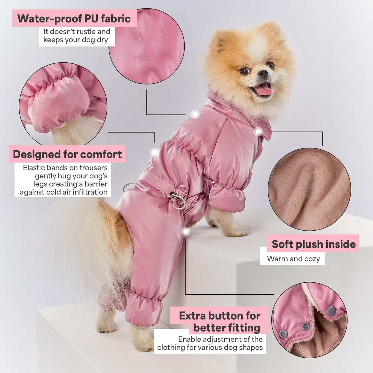 PETBARONET Winter Dog Coat for Female Pups with Full Belly Coverage, Girl Dog Clothes, Snow Jacket for Dogs, Snowsuit, Winter Coat for Dogs for Cold Weather, Ideal for Small Medium Dogs (X-Large)