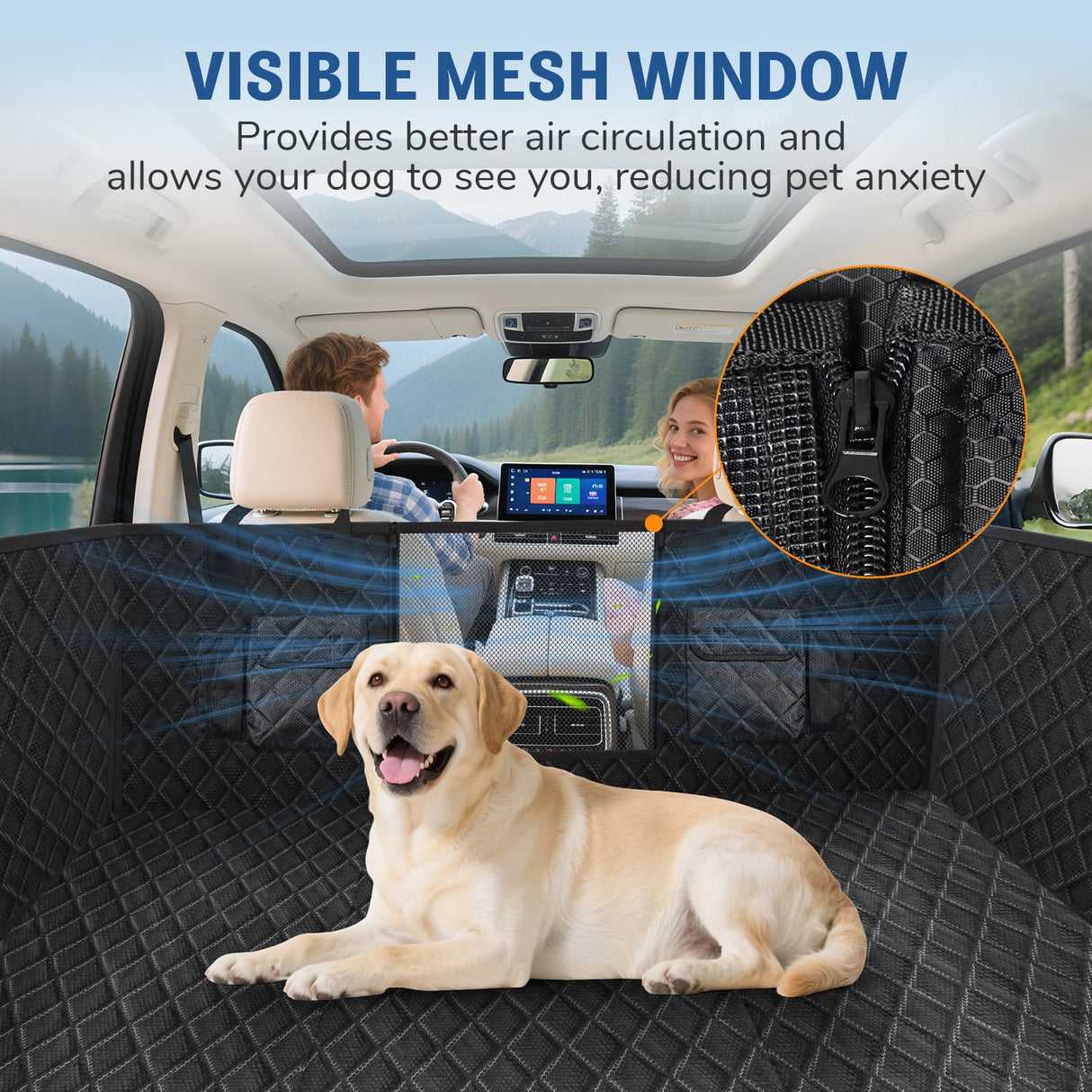 Deeteck Dog Car Seat Cover for Back Seat:Waterproof Back Seat Extender for Dogs - Hard Bottom Car Seat Cover for Dogs with Door Protectors - Dog Car Seat for Traveling and Camping with Pets