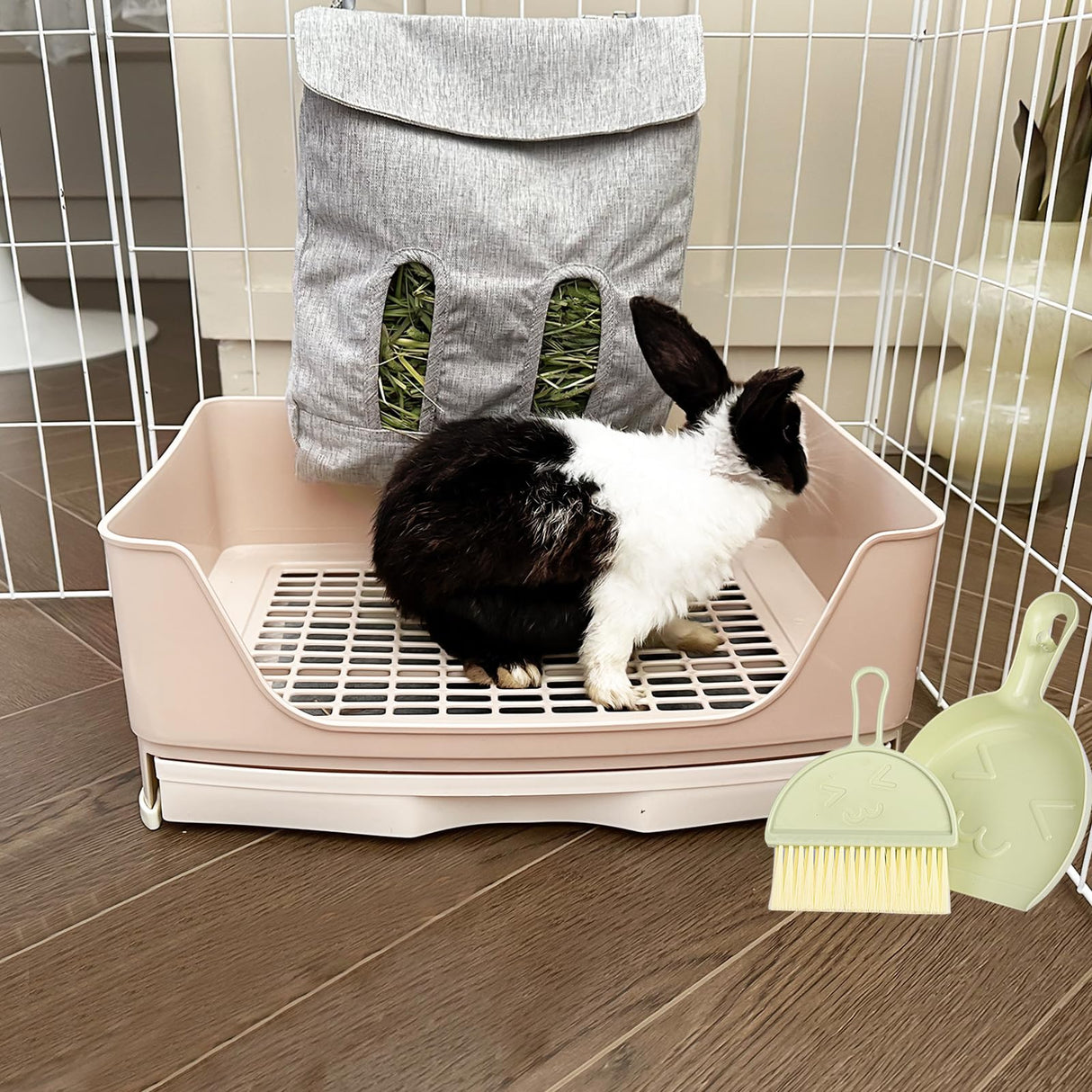 Oleisert Large Rabbit Litter Box Bunny Litter Box, Potty Training for Rabbits Litter Pan with Drawer, Rabbit Bedding Toilet for Adult Guinea Pig, Ferret, Bunny and Other Animals (Brown)