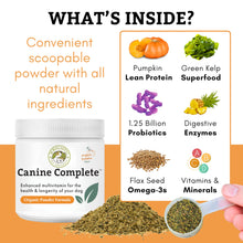 Load image into Gallery viewer, Wholistic Pet Organics Canine Complete - Dog Multivitamin Powder - 1 Lb - Daily Dog Vitamins and Supplements for Homemade Food - Immune System, Skin, Coat & Overall Health - All Breeds - 45 Scoops