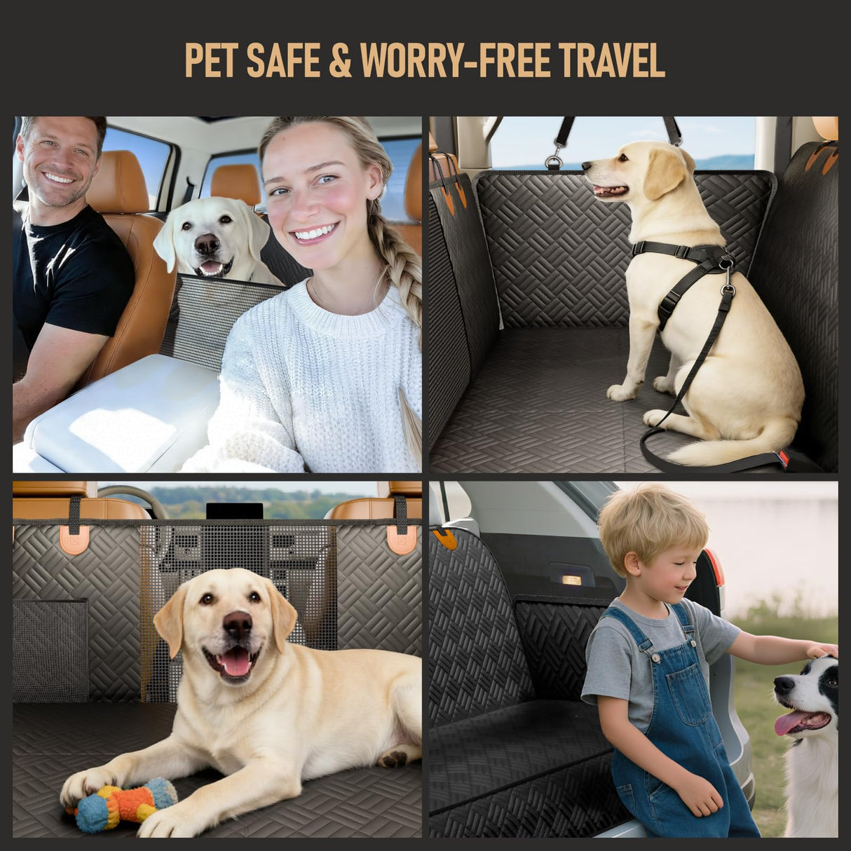 PROZAR Dog Car Seat Cover for Back Seat, Heavy Duty Scratch Proof Pet Back Seat Protector for Cars/SUVs/Small Trucks