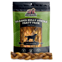 Load image into Gallery viewer, Redbarn Pet Products All Natural 5"-8" Braided Bully Sticks for Small & Large Dogs - Healthy Long Lasting Beef Chews Variety Party Pack - Single Ingredient Low Odor Rawhide Free - 8 oz Bag