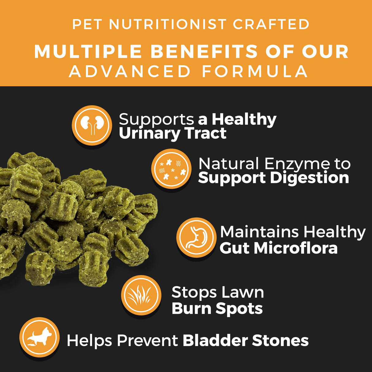 Pet Chef Dog Urine Neutralizer for Lawn Grass Burn Spot Saver Soft Chews Helps Reduce Yellow Spots & Protect Yard Plant-Safe Lawn Support Supplement 140 Chews Vegan Bacon