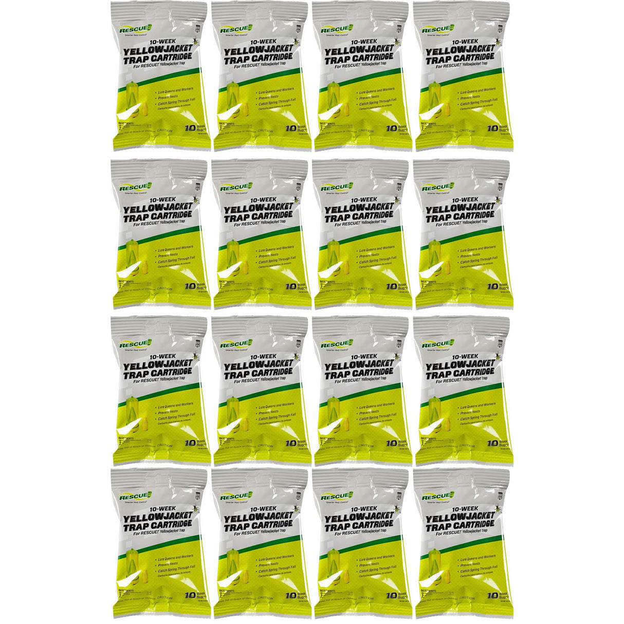 RESCUE! Yellowjacket Attractant Cartridge (10 Week Supply) – for RESCUE! Reusable Yellowjacket Traps - (16 Pack)