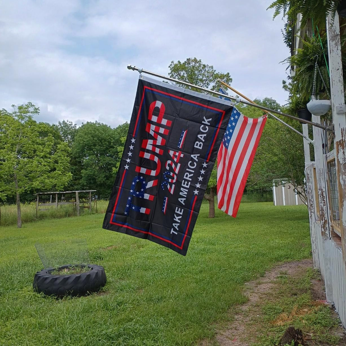 Jayus 3Ply 200D Donald Trump For President 2024 Flag 2x3 Outdoor Made in USA - Double Sided Take America Back (TAB) Trump 2024 Flags Banner with 2 Brass Grommets