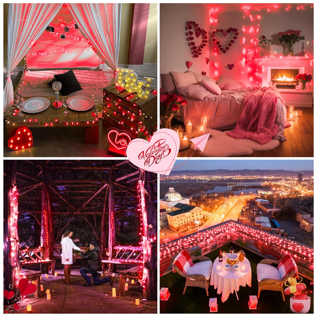 JMEXSUSS 33ft 100 LED Red Lights for Halloween, 8 Modes Red String Lights Plug-in, Clear Wire Red Christmas String Lights Indoor Outdoor Waterproof for Halloween, Room, Bedroom