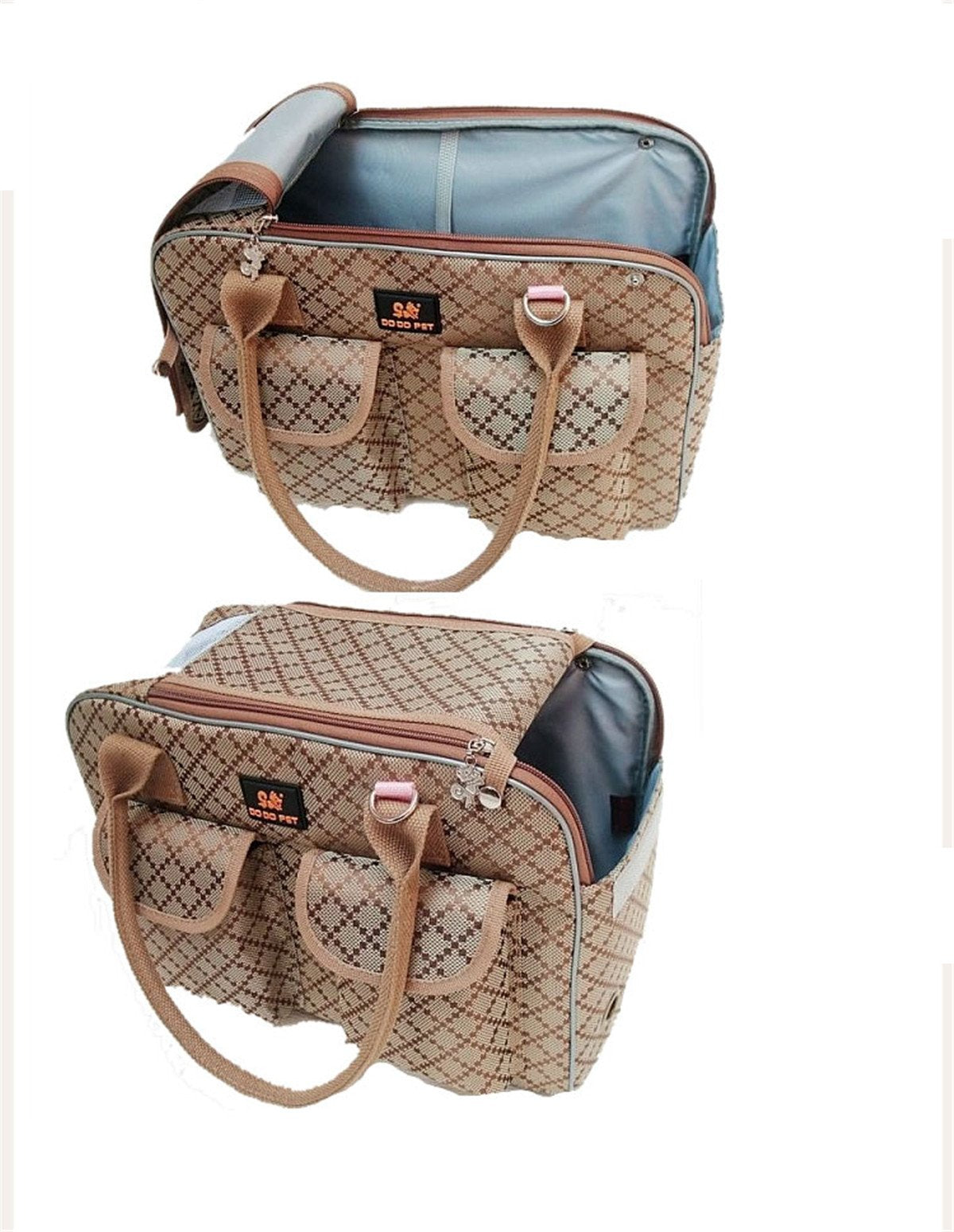 Hubulk Dog Carrier Bag Pet Tote Bag Doggie Handbag Cat Purse Puppy Pouch, Free Collapsible Dog Bowl Included (M Khaki)