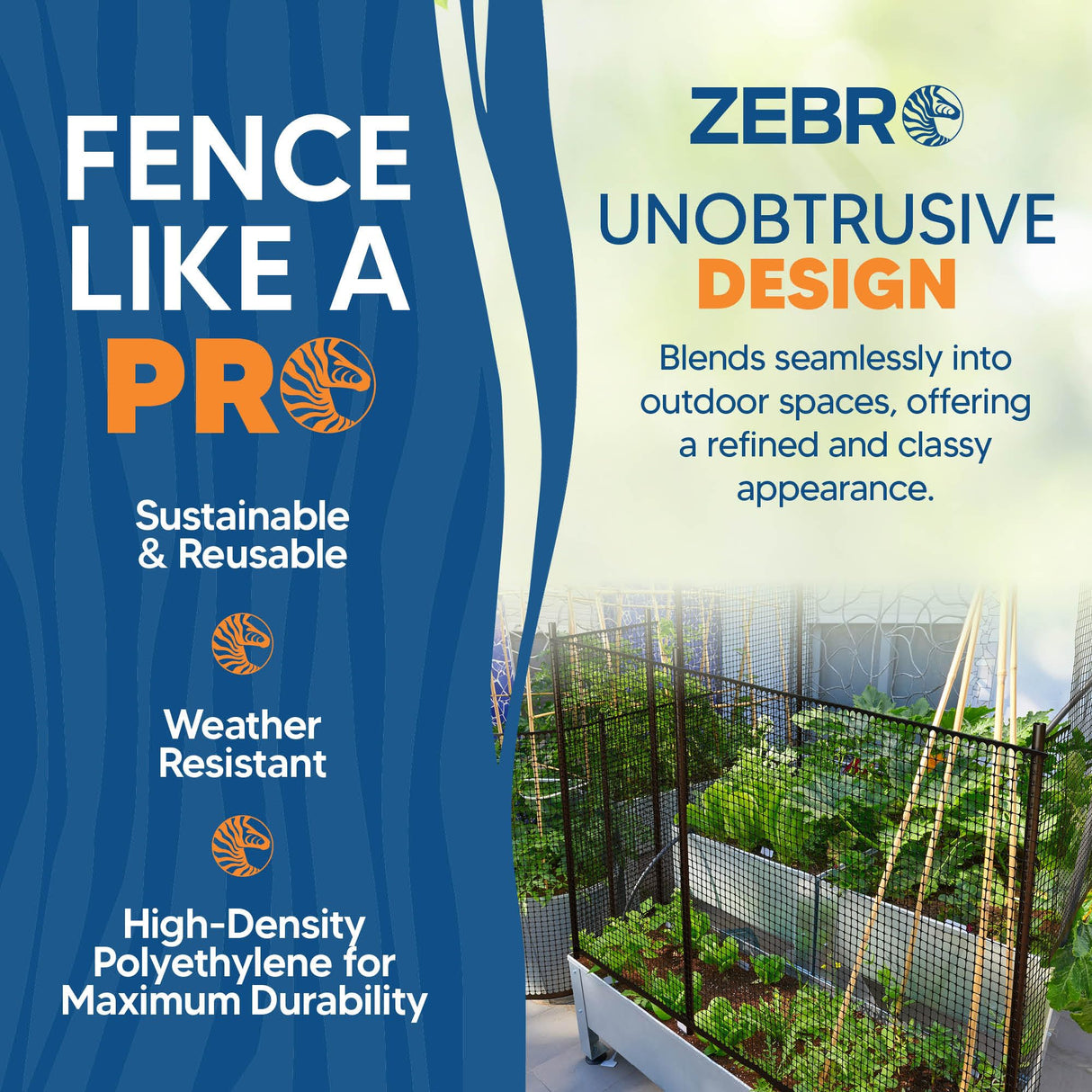 3/4" Square Mesh Plastic Fence Roll (4' x 50' - Black) - Unobtrusive 4 Foot High Temporary Garden Fencing Netting to Protect Plants, Patio, Porch, Yards and Outdoor Spaces from Deer & Animals