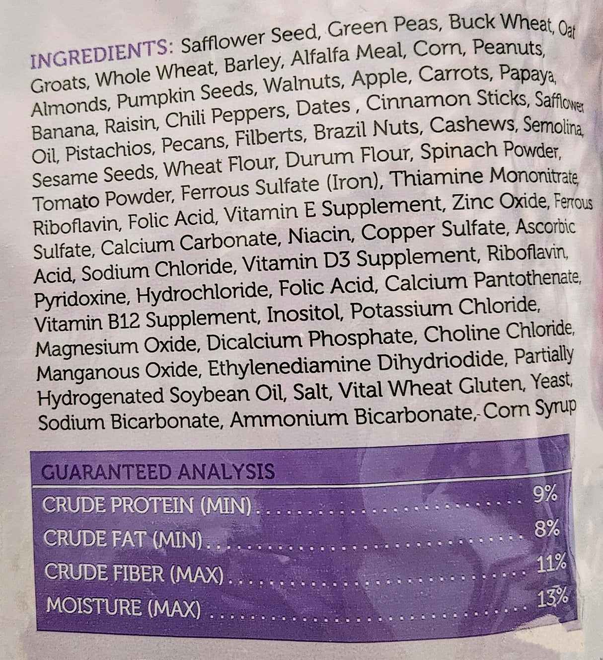 Sweet Harvest Macaw Bird Food, 4 lbs Bag - Seed Mix for Macaw Parrots