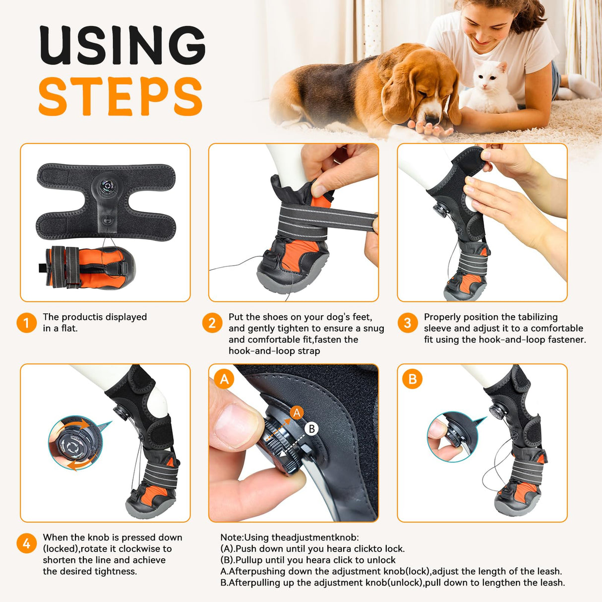 YAQUHO No Knuckling Brace for Dogs - Drop Foot Support with Adjustable Reel, Corrective Outdoor Pet Shoes - Helps Lift Toes for Nerve Conditions, Arthritis & Mobility Issues (S)