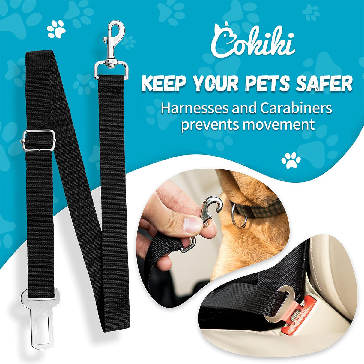 Cokiki Dog Car Seats for Small Dogs,Detachable Foldable Dog Booster Car Seat Under 28lbs, Pet Cat Car Seat Travel Bed with Adjustable Straps and Storage Pockets (Black)