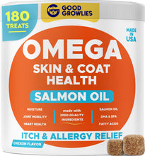 Load image into Gallery viewer, Omega 3 Fish Oil for Dogs (180 Ct) - Skin & Coat Chews - Dry & Itchy Skin Relief + Allergy Support - Shiny Coats - EPA&DHA Fatty Acids - Natural Salmon Oil Chews Promotes Heart, Hip & Joint Support