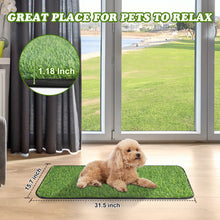 Load image into Gallery viewer, Artificial Grass Mat, Dog Grass Pee Pads, Fake Grass Pad for Pets Potty Training, Soft Grass Rug, Grass Doormat with Drainage Holes, Pet Turf for Indoor Outdoor Use, Washable(15.7''*31.5'')
