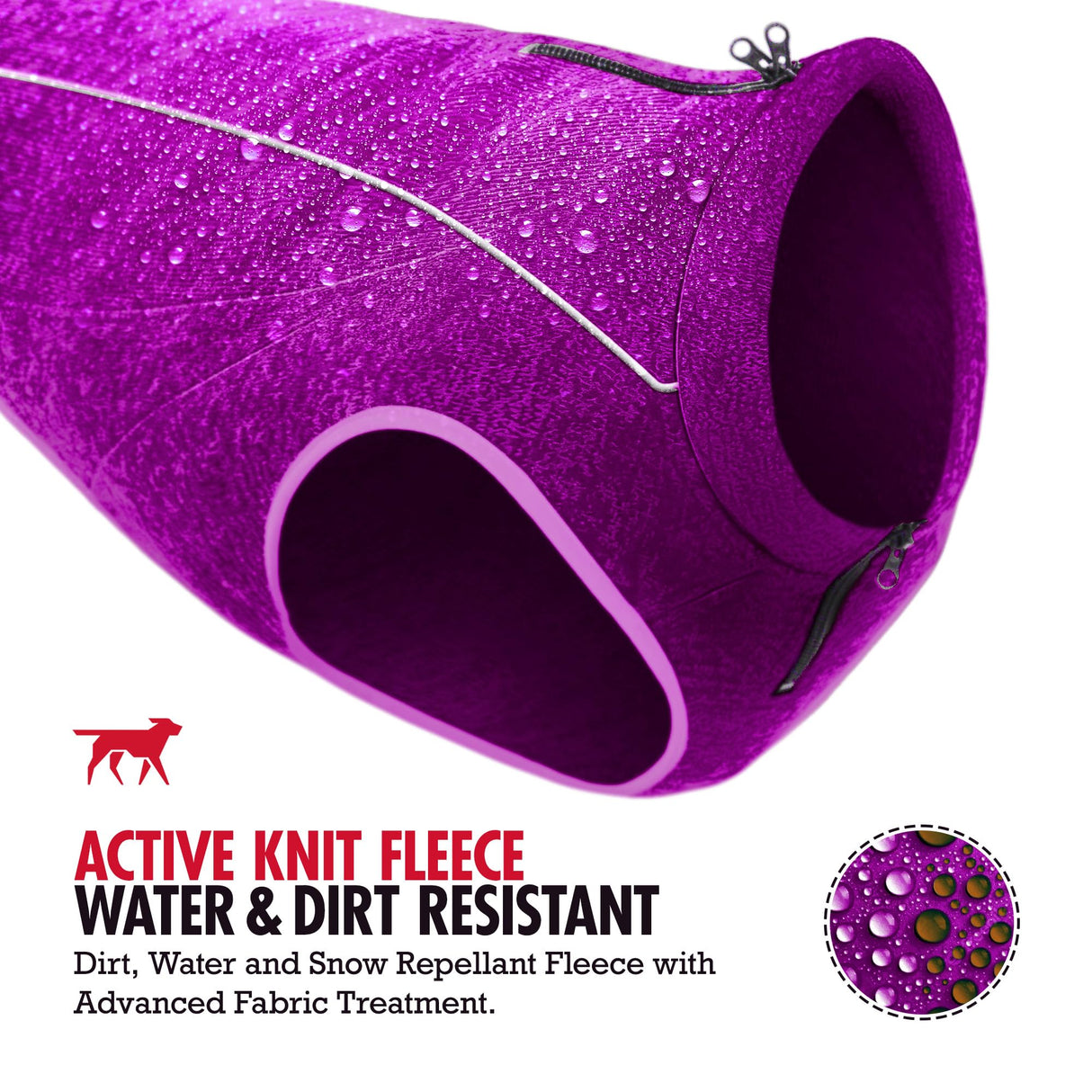 Insulated Fleece Sweater for Dogs | Lightweight Warm Dog Vest | Zipper Port for Harness | Cold Weather Winter Jacket | Rain Snow Repellant Coat | Adjustable for Small Medium Large Girl Dogs (Purple/M)
