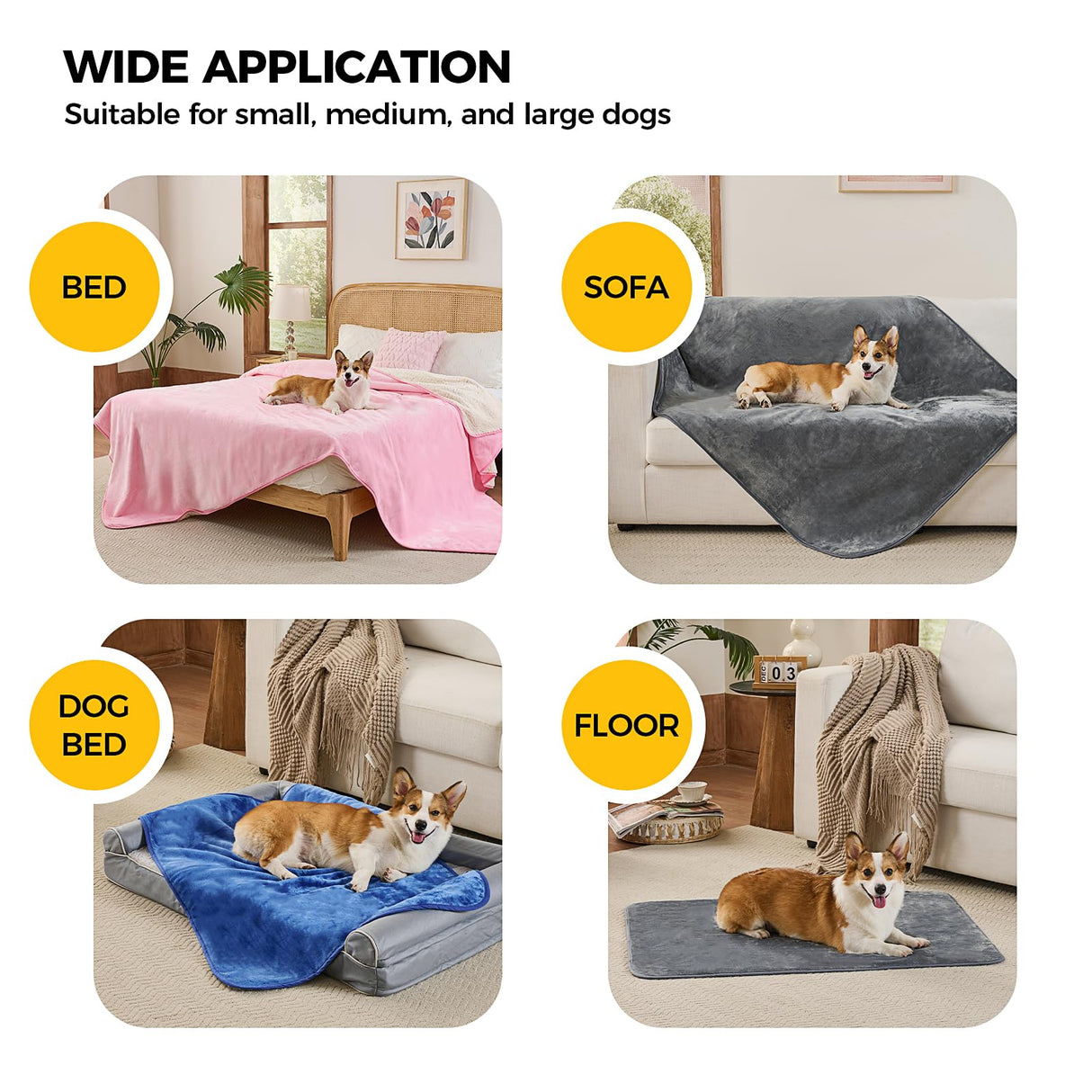 Sunheir Waterproof Dog Blankets for Extra Large Dogs - Cat Blanket Washable for Couch Protection, Soft Sherpa Fleece Puppy Throw Blanket to Prevent Urine Leaks & Protects Furniture, 50"X 60", Pink