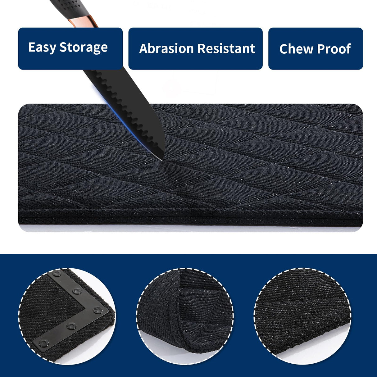BALAPET Durable Chew Proof Dog Bed with Metal Rivet Corner for Medium Dogs, Stable Kennel Pad Mat for Teething Puppy, Durable Indoor Outdoor Crate Pad for Medium Dog Crates, 35"x22"