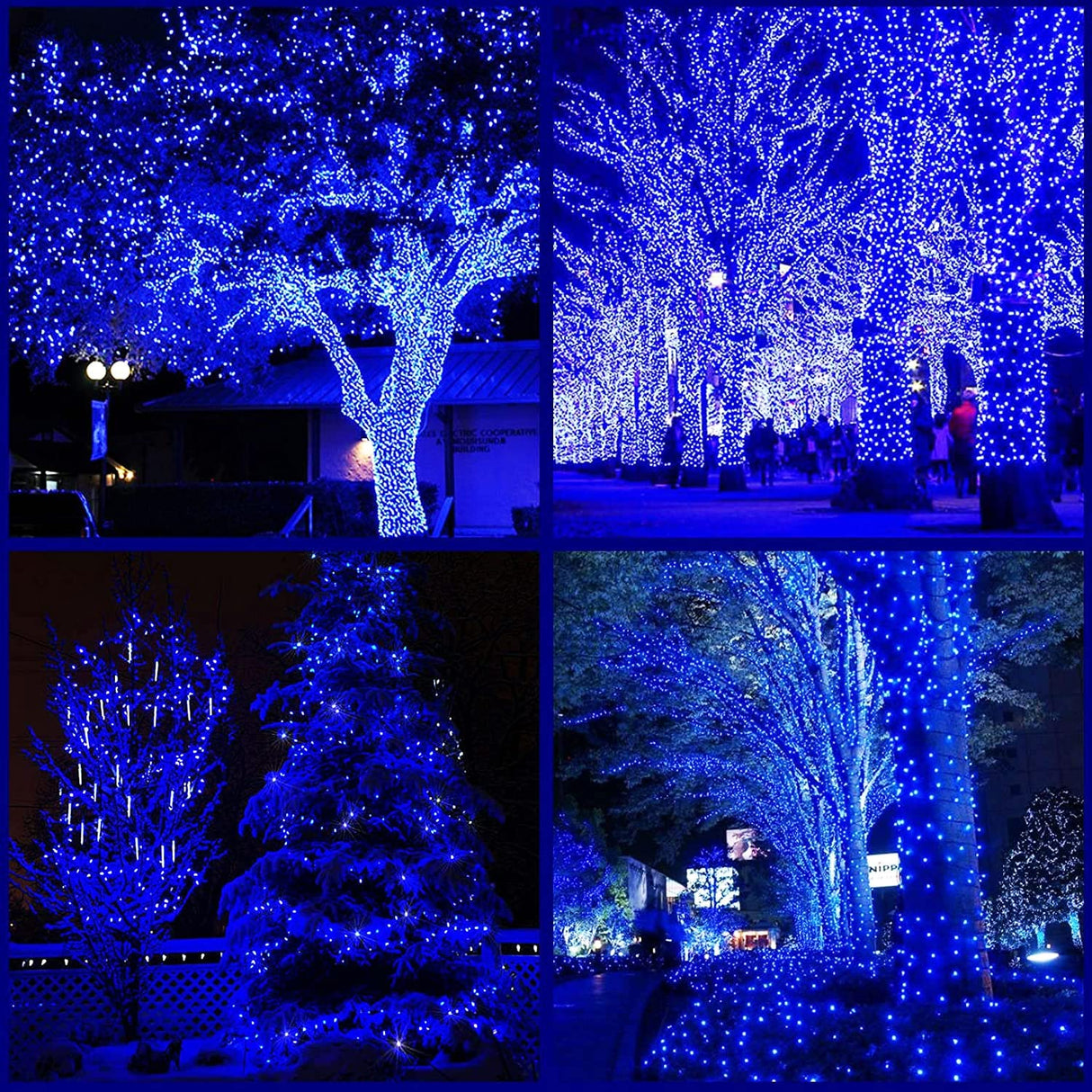 kemooie 300 LED Outdoor Christmas Lights, 99FT 8 Twinkle Modes Green Wire Fairy String Lights for Indoor Outdoor Christmas Tree Lights Wedding Party Decorations(Blue)