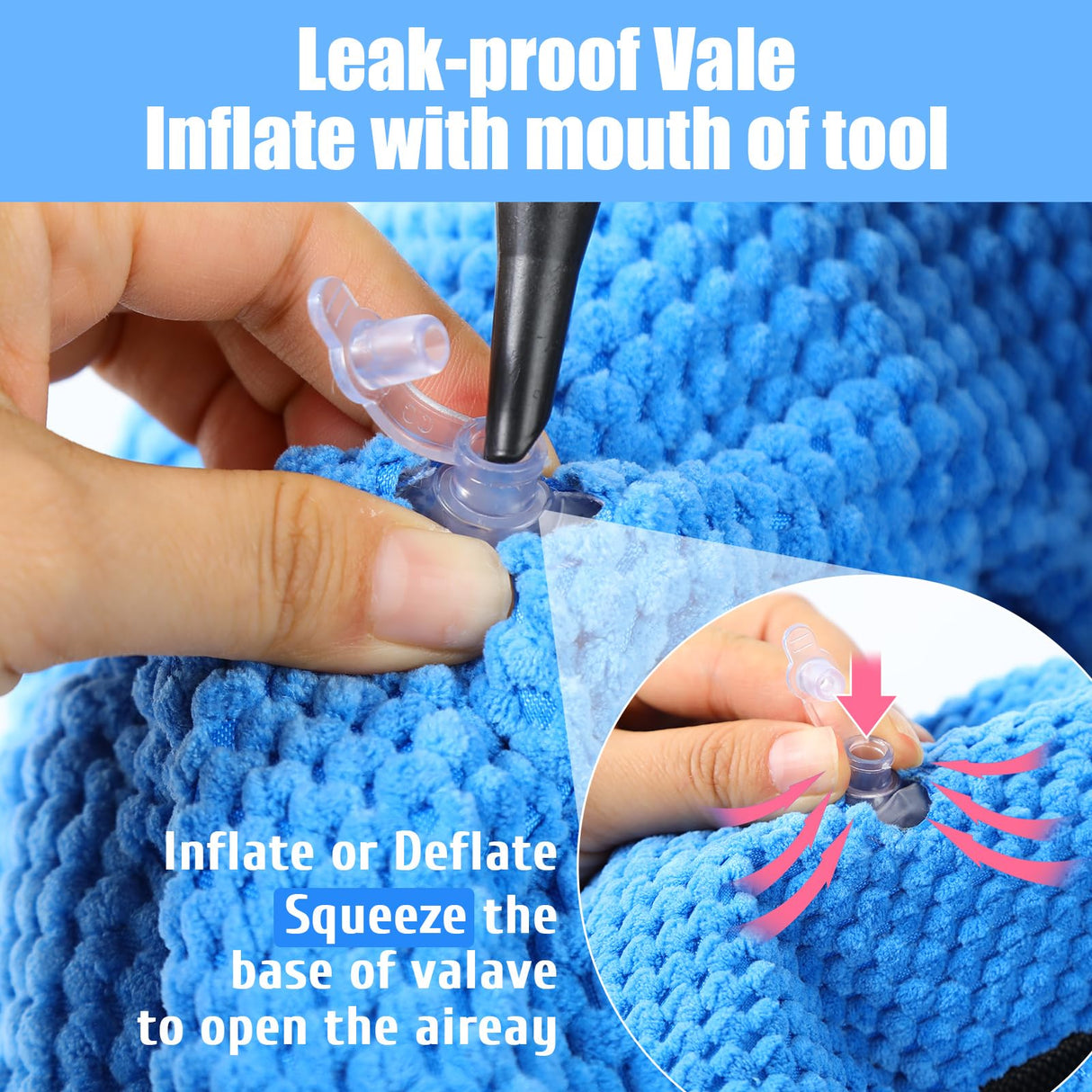 2-in-1 Soft Inflatable Dog Cone Collar Alternative with Enhanced Anti-Licking Guard Shield, Dog Donut Collar After Surgery, Adjustable Cones for Large Medium Small Dogs and Cats (Blue,L)