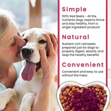 Load image into Gallery viewer, Olewo Original Red Beets Dog Food Topper – Natural Anti Itch, Immune, Cleansing, Skin & Coat Support, Dehydrated Whole Food Multivitamin, Fiber for Dogs, 1 lb