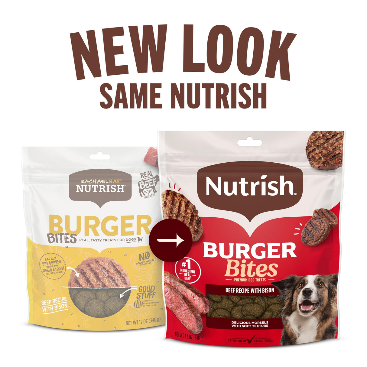 Nutrish Burger Bites Beef Recipe with Bison Premium Dog Treats, 30 oz. Pouch (Rachael Ray)