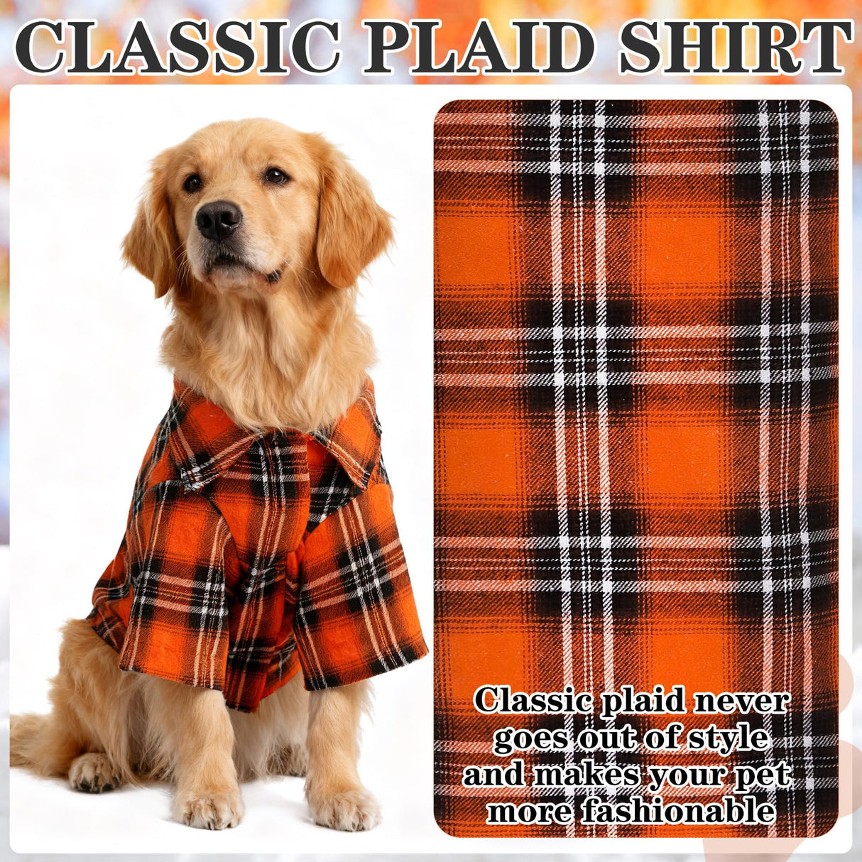 EXPAWLORER Dog Shirt - Fall Dog Clothes Sweater, Breathable Polo T-Shirts Dogs Costume with Plaid Pattern,Pet Outfit for Small Medium Large Dogs Puppy Boy and Girl