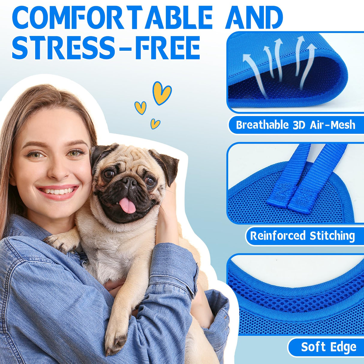 Supet Dog Grooming Hammock Harness for Dogs Cats, Relaxation Pet Nail Clipper Hammock, Restraint Dog & Small Animal Leashes Sling for Groomingk for Nail Trimming (Blue, 2XS)