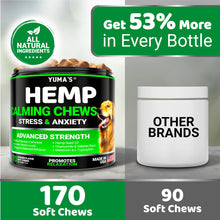 Load image into Gallery viewer, Hemp Calming Chews for Dogs - Advanced Dog Calming Chews - 170 Chews - Anxiety Relief Treats - Separation Aid, Barking, Stress Relief, Thunderstorms - Melatonin - Hemp Oil - Made in USA