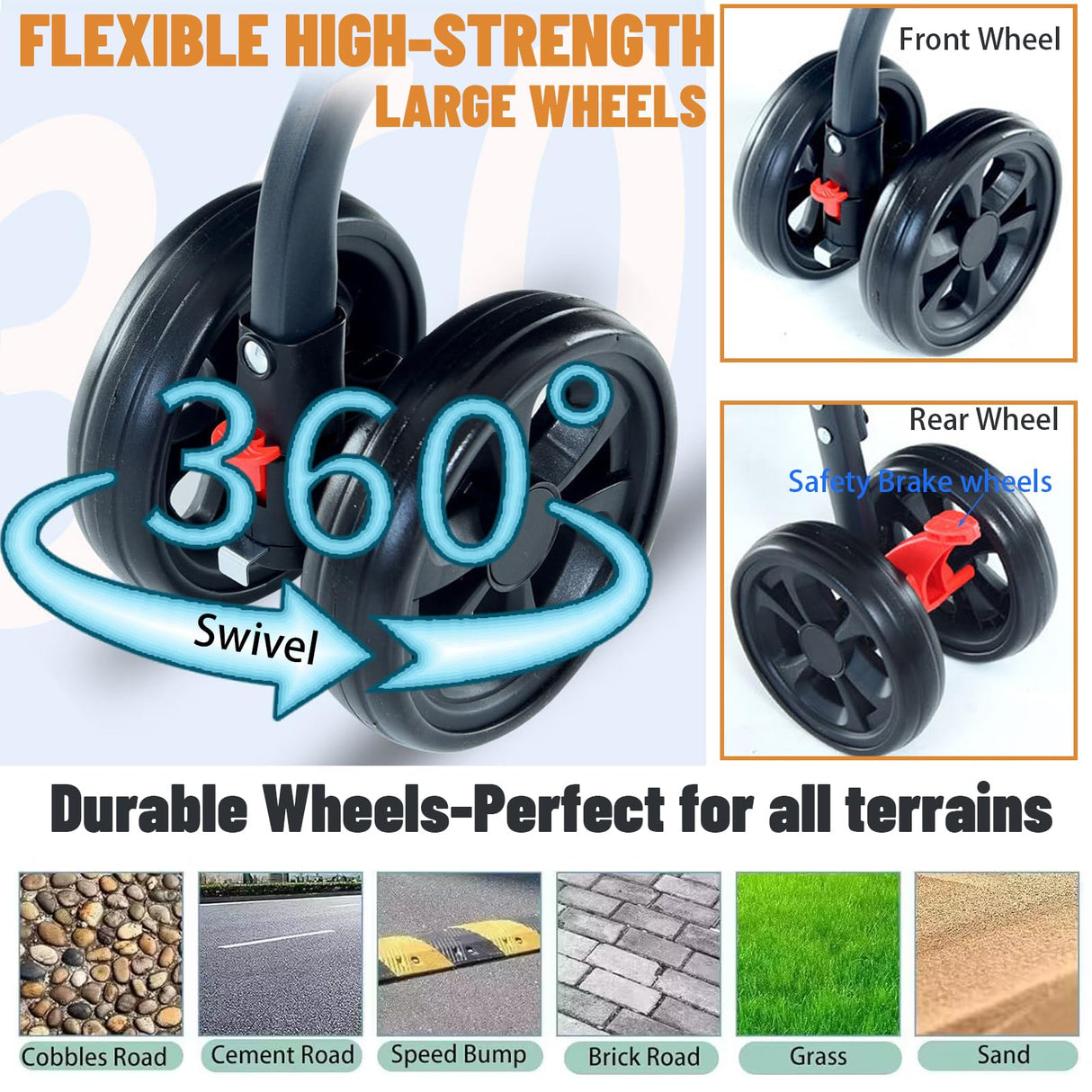 ZHUOKECE 3-in-1 Pet Dog Stroller, Dog Wagon with Removable Carrier, Cat Stroller for Medium Dogs Up to 55lbs (Green)