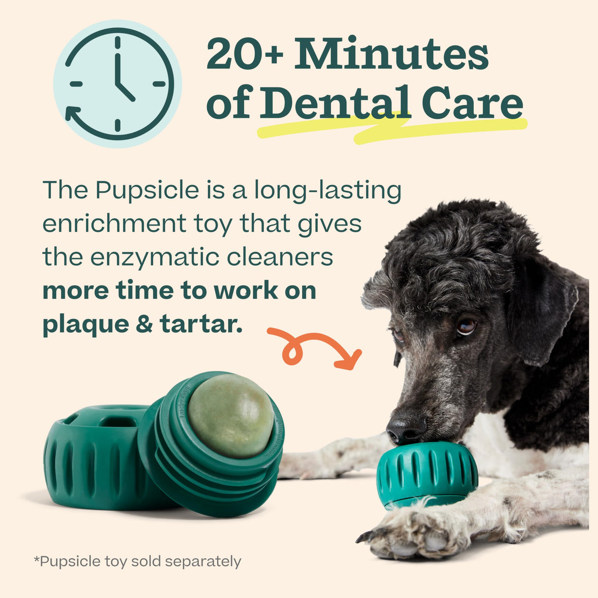 Woof Doggy Dental Pupsicle Mix - Dog Teeth Cleaning Powder for The Pupsicle - Long Lasting Postbiotic Dental Enzyme Mix to Support Oral Health for Dogs