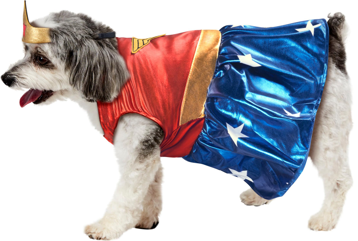 DC Comics: Wonder Woman Pet Costume for For Dogs or Cats by Rubies, Small