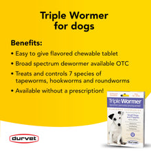 Load image into Gallery viewer, DURVET 12-Pack Triple Wormer Tablets for Puppies and Small Dogs