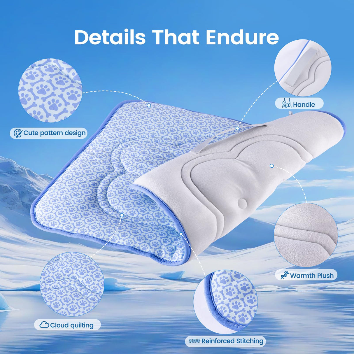 Dog Cooling Mat, Ultra-Thick Cooling Mat for Dogs with PCM & Thermochromic Tech, Dual-Sided Durable Waterproof Cool Dog Bed Mat for All-Year Use, Q-Max>0.5, Machine Washable, Non-Toxic - L(26" x 35")