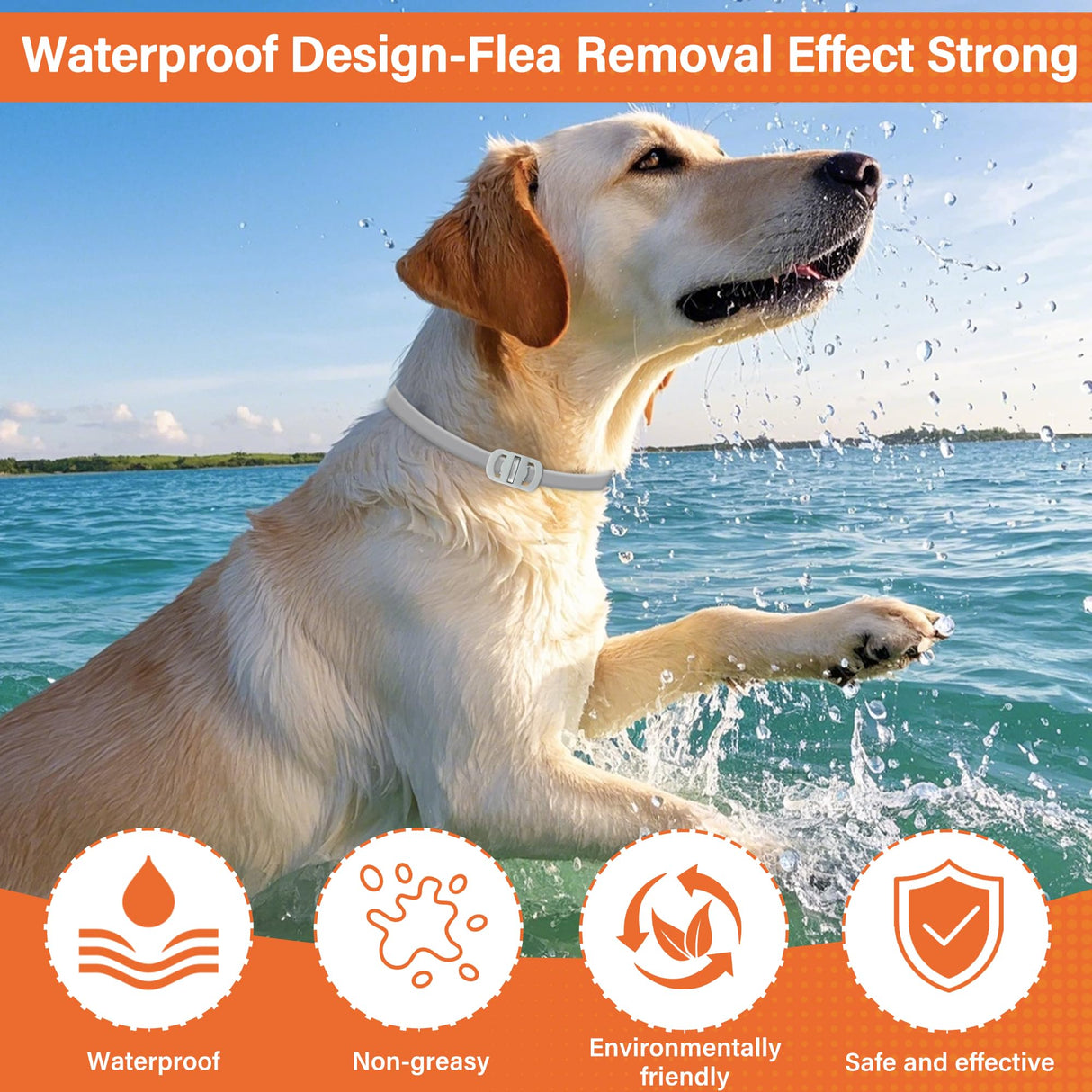 4 Pack Flea and Tick Collar for Dogs - 25" Adjustable Collar Fits Dogs, Long-Lasting 24-Month Protection for Small, Medium, and Large Dog – Waterproof Flea Tick Prevention