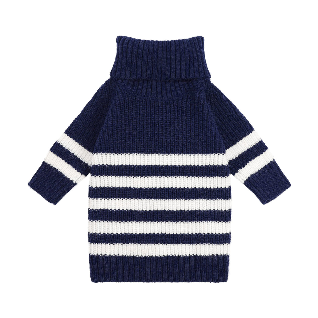 Fitwarm Dog Striped Knitted Sweater, Thermal Turtleneck Pet Coat, Dog Winter Clothes for Small Dogs Boy Girl, Cat Apparel, Blue, Small