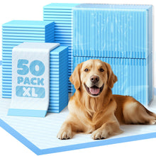 Load image into Gallery viewer, 50-Pack Extra Large Pee Pads - 34" x 28" Puppy Pads for Dogs with 6-Layer Leakproof Protection, Disposable and Quick-Dry Dog Pads with High Absorbency for Easy Potty Training