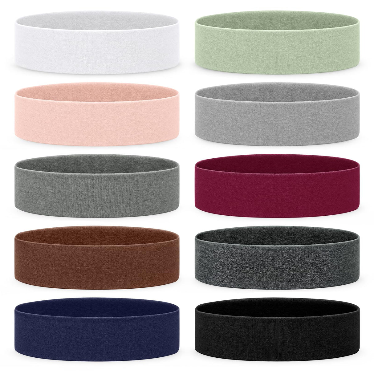 Fishinsea 10 Pack Headbands for Women, Elastic Non-Slip Hair Bands Hair Warp for Sports Daily Workout Yoga Running