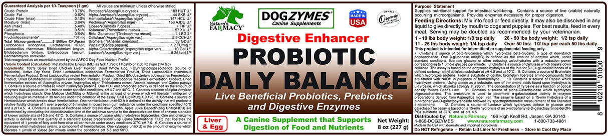 Dogzymes Probiotic Daily Balance - Supplies Nutritional Support and Live microorganisms for intestinal Well-Being as Well as enzymes for Proper Digestion. (8 Ounce)