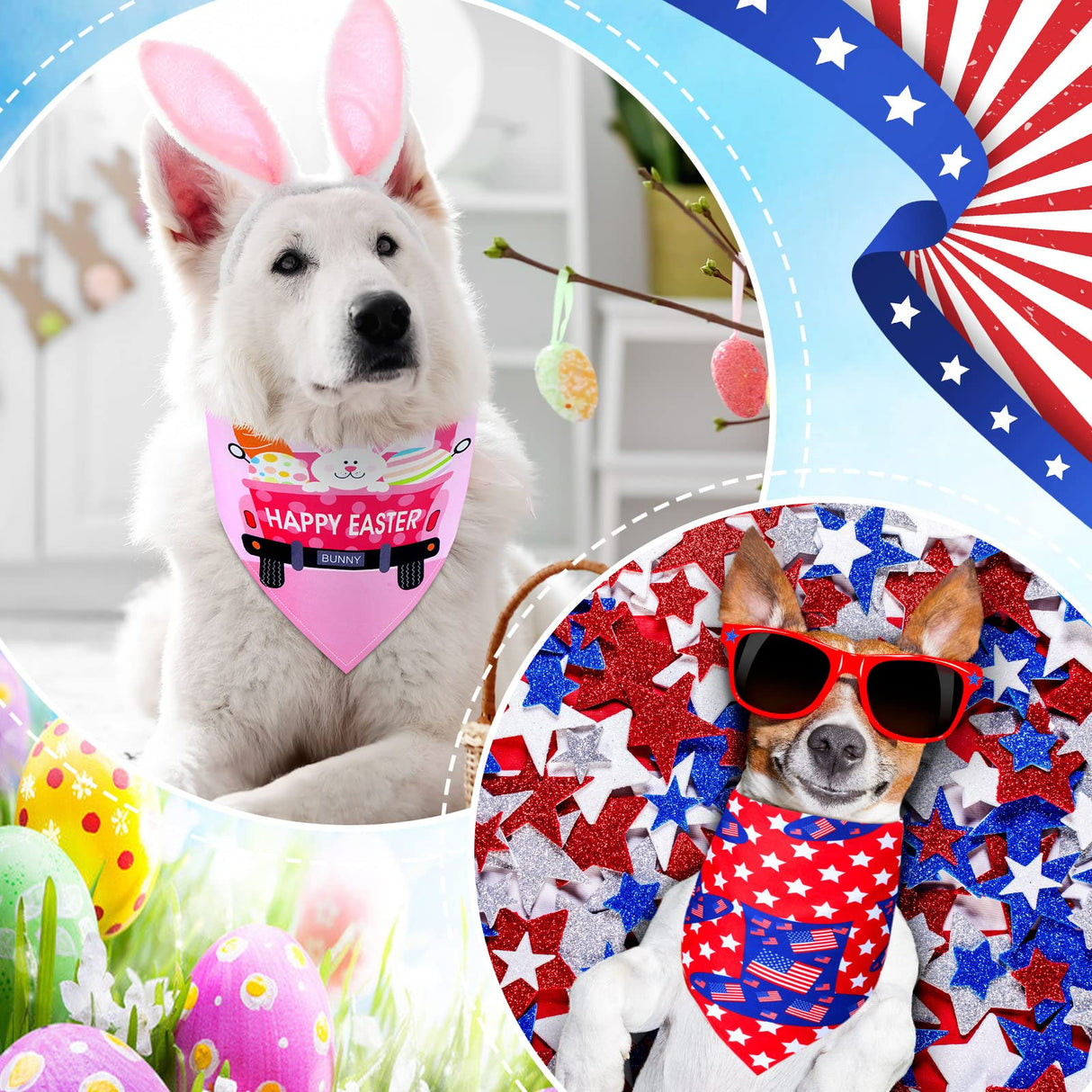 Saintrygo 30 Pcs Dog Bandanas Bulk Sublimation Plain Bandanas Bulk for Christmas Birthday Doggy Heat Transfer Triangle Scarf Washable Adjustable for Small Medium Large Pets Dogs(L)