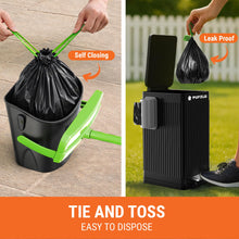 Load image into Gallery viewer, Pupzle Dog Pooper Scooper with Bag Attachment, 40" Long Handle Pooper Scooper for Large Dogs, Dog Poop Scoop for Yard, Large Capacity Swivel Bin and Rake, Lavender Scented Bags (Green)