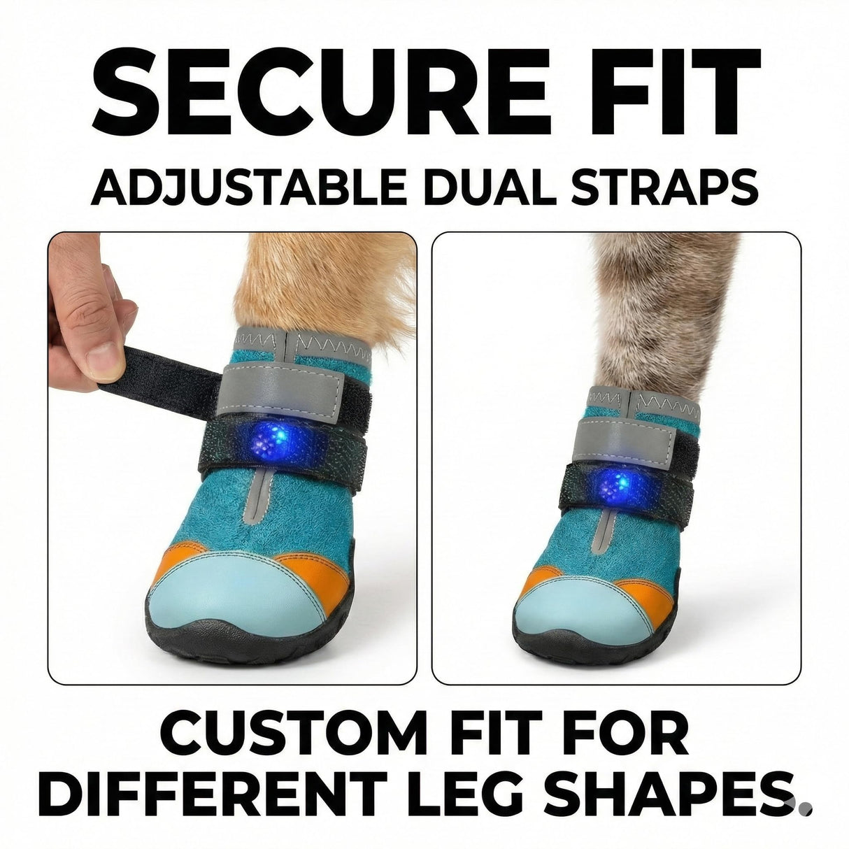 Breathable Shiny Boots for Dog Cats Night Walking Light Up Shoes for Dogs Cats Motion-Activated Visibility Pet Shoe (2 Pcs Shoes, 4)