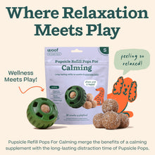 Load image into Gallery viewer, WOOF Pupsicle Refill Pops for Calming - Long-Lasting Refills for The Pupsicle Toy to Promote Calm - Calming Dog Treats - Magnesium for Dogs- Small Pops - 10 Count