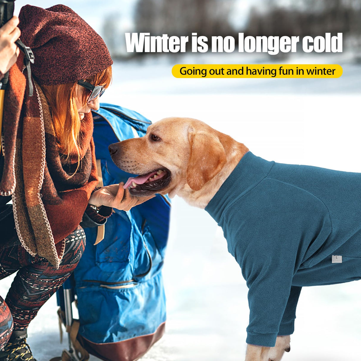 Dog Winter Coat for Small Medium Large Dog Run Walk Sleep Pet Warm Fleece Sweater & Windproof Pajamas Snow Jacket Small Turquoise