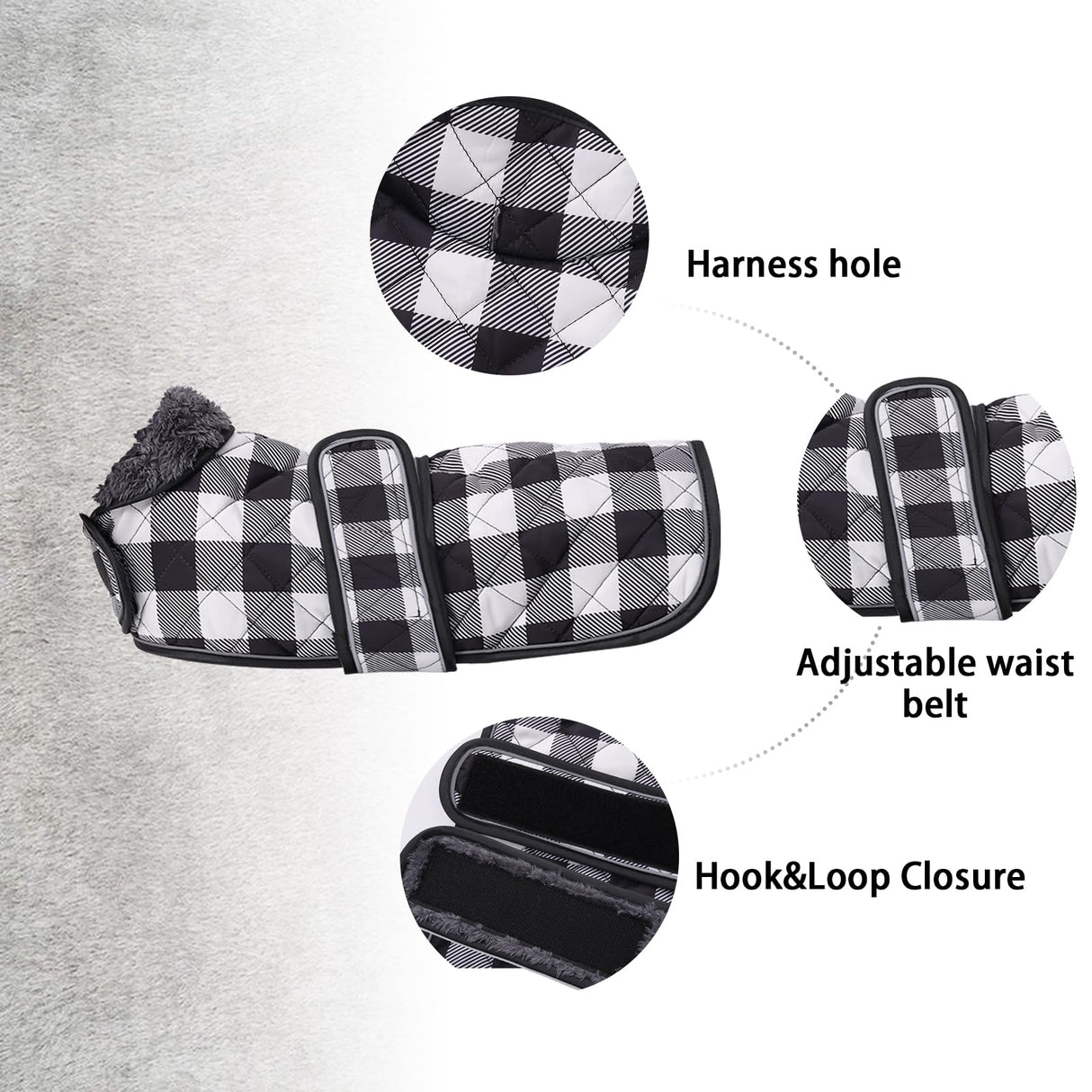 Geyecete Waterproof Warm Thermal Quilted Dachshund Coat with Warm Fleecy Lining Inside,Outdoor Dog Apparel with Adjustable Bands for Small,Medium Dog-Black-M