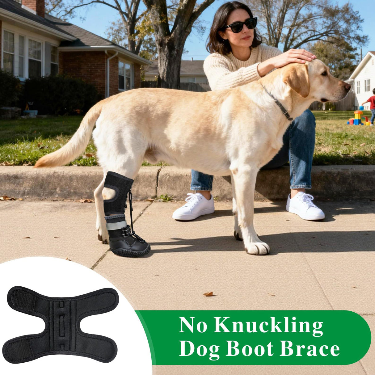 Idepet Dog Drop Foot Brace Strap On (No Knuckling Boot Brace) — Dog Boot Leg Braces for Leg Support, Dog Shoes Lift Toes for Foot Issues, Arthritis, Pet Corrector for Dogs (5)