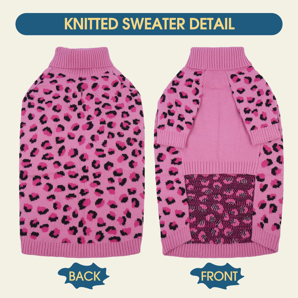 ROZKITCH Dog Sweater for Small Dogs, Cozy Cable Knit Turtleneck Winter Sweater, Warm Pet Clothes for Cat & Small Dogs West Highland White Terrier Pink M