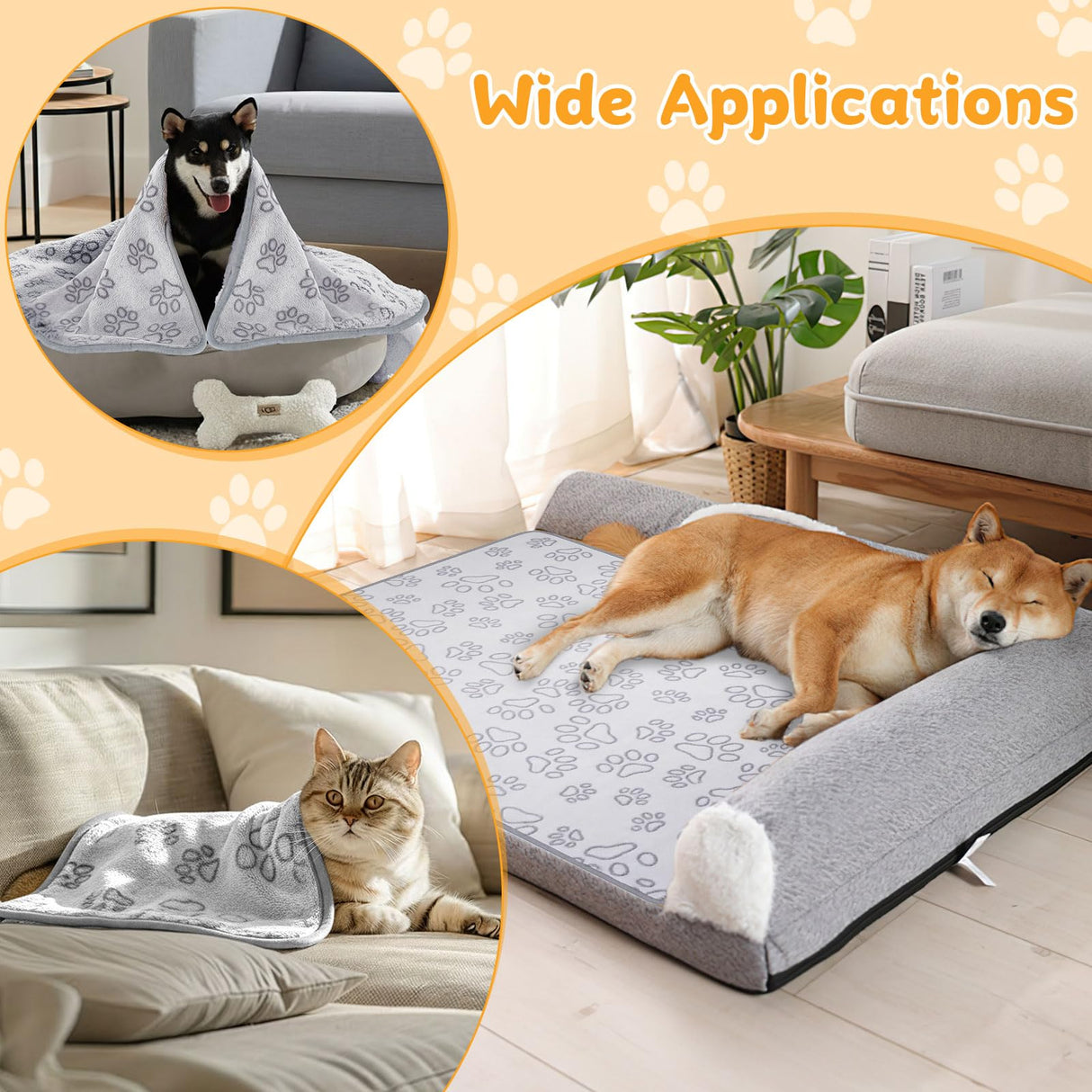 Okxiri Dog Blankets for Small, Medium Dogs, Puppy Blanket Washable, Dogs Essentials for Puppies, Cat (63" x 40",1)