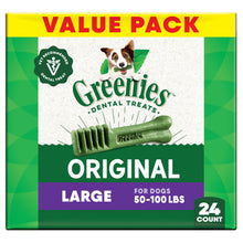 Load image into Gallery viewer, Greenies Veterinarian-Recommended Natural Dental Dog Treats, Large Size, Original Flavor, 36 oz. Pack, 24 Count