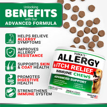 Load image into Gallery viewer, Dog Allergy Relief Chews - Dog Itching Skin Relief Treatment Pills - 170 Treats - Anti-Itch - Itchy and Paw Licking - Hot Spots - Omega 3 Fish Oil - Dry Skin & Coat Supplement - Beef Liver Flavor